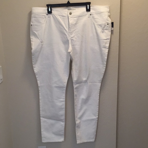Old Navy Distressed "The Diva" White Skinny Jeans Size 20 New With Tag - Picture 1 of 8